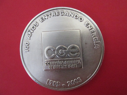 Antigua Medalla Cia Gral Electricidad Chile 100 Años Escasa