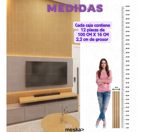 Panel Lambrín Madera 3d Para Pared Wpc 12 Pzs Inmatmex
