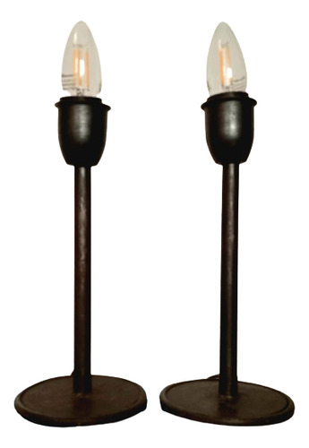 Lámparas Veladores Hierro Negro Estilo Industrial