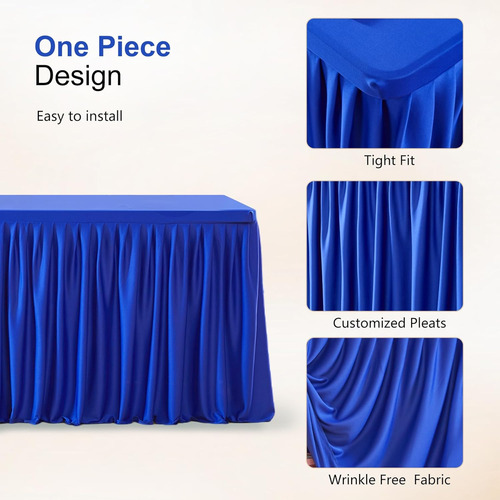 Mantel De Poliéster Azul Real Para Mesas Rectangulares De 8