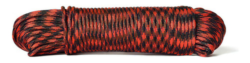 Corda Cordel Cordim Paracord 30m Até 249kg 7 Filamentos Avb Cor Vermelho E Preto