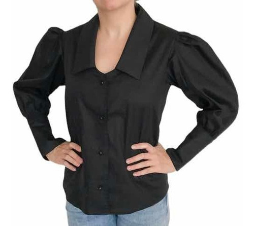 Camisa Manga Larga Negra Para Mujer