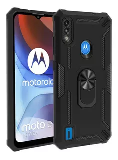 Funda Para Motorola E7 2020 Holder Parante Con Anillo Negro