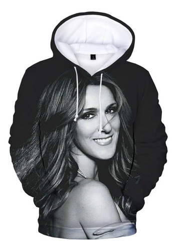 Sudadera Con Capucha Neutra Impresa En 3d Celine Dion