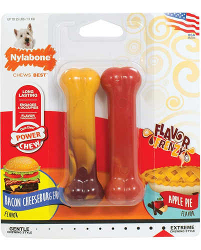 Nylabone Flavor Frenzy Power Chew Paquete Doble