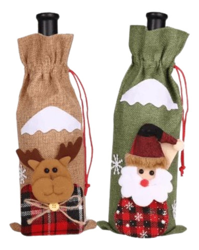 Funda Cubre Botella Navidad Adorno Decoracion Navideño X6