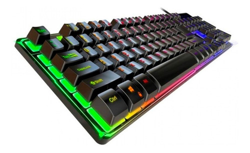 Teclado gamer Genius GX Gaming Scorpion K8 QWERTY inglés US color negro con luz de 7 colores