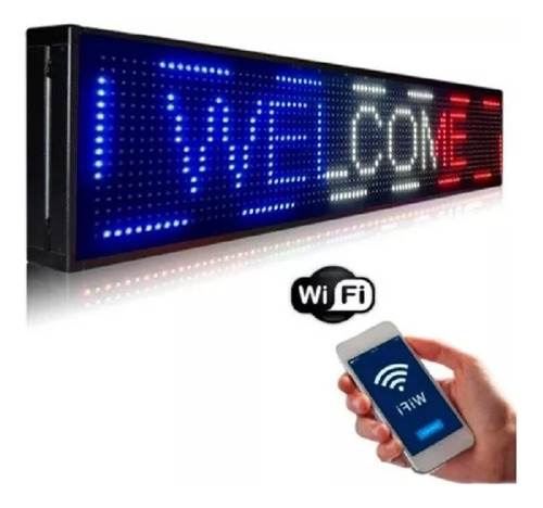 Letrero Led Programable 20cm X 135cm Rgb Wifi  