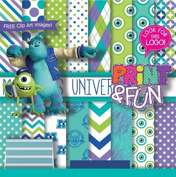 Kit Imprimible Fondos Monsters Inc University | MercadoLibre ?