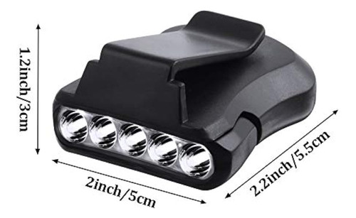 6 Piezas De Faros Con Clip 5 Led Gorra Giratoria Luz De Somb