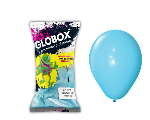 Paquete X 50 - Globos Perlados 12 - Color Celeste