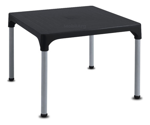 Mesa Plástica De Jardin Exterior Hogar Mesa Modelo Lupe Color Negro