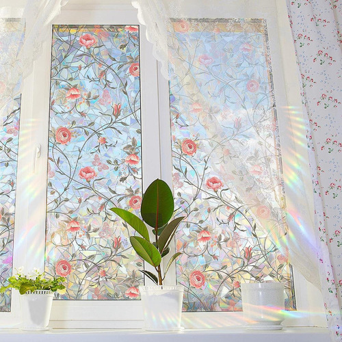 Calcomanía De Vidrio Disvalor Ventana De Flores Estilo B
