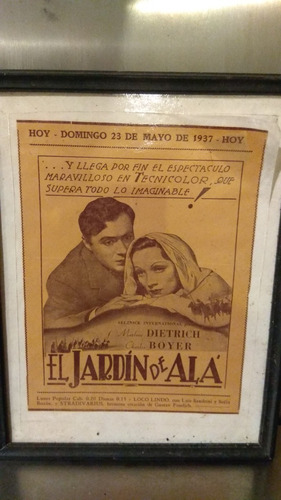Afiche Propaganda Antigua De Cine 