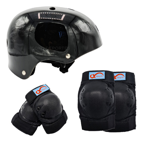 Casco Ajustable + Protecciones Reforzadas Rolle Bici Soko