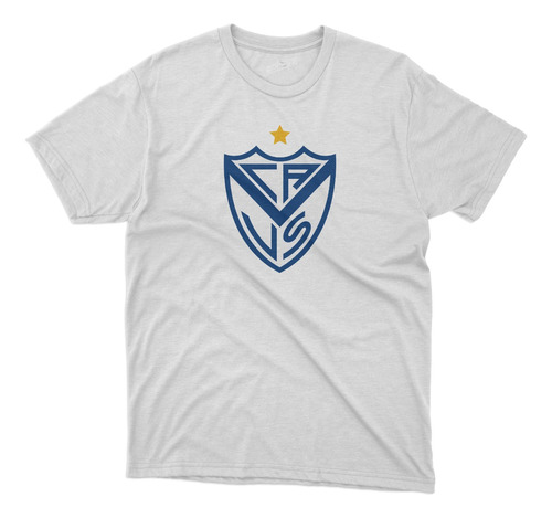 Remera Futbol Velez Sarsfield Escudo En El Pecho Blanca