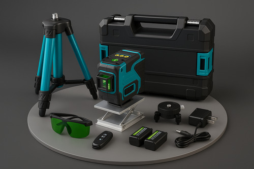 Nivel Laser 12 Lineas Verde 360 + Tripode 1.5m Ajustable