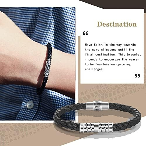 Carleen Destination Pulsera De Cuero Genuino Para Hombre Cue