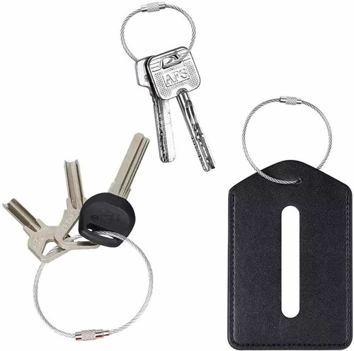 Kit Cabo De Aço Chaveiro Rosca Inox Camping Survival 15cm