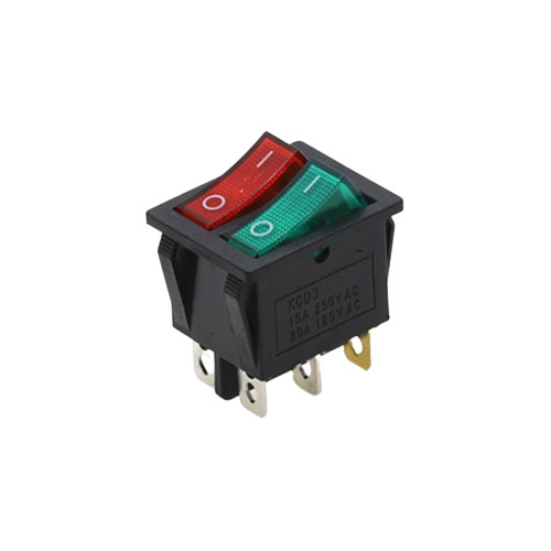 Switch Cuadrado 125v 20a 6 Pin Doble On-off-on-off Rojo _