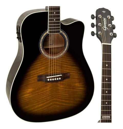 Imagem 3 de 5 de Violão acústico Giannini Performance GF-1D CEQ Agathis para destros tobacco sunburst verniz brilhante