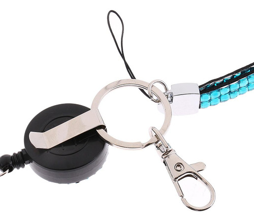 2x Rhinestone Sparkling Id Holder Correa Para El