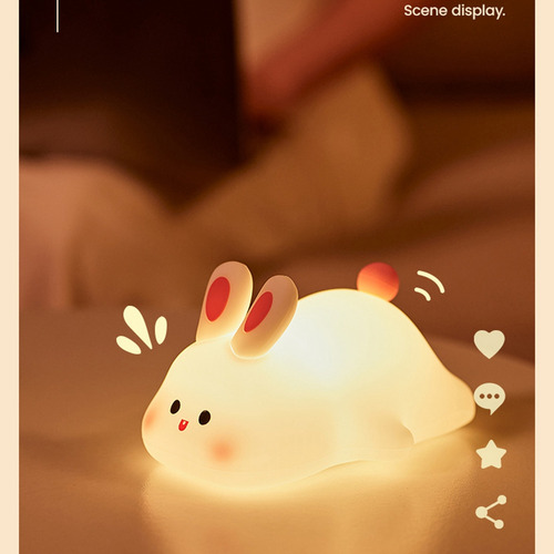 Lámpara Led Portátil Recargable Con Forma De Conejo Face Ra