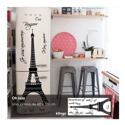 Vinilos Decorativos Para Heladeras Torre De Eiffel Francia