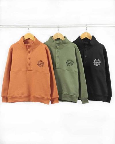 Buzo De Friza De Niño Con Botones Kiddie Colores 1015