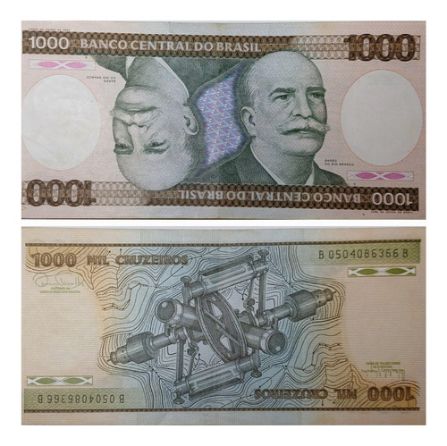 Brasil Cedula Antiga 1 Mil Cruzeiro 1986 Mbc/s C165 Ca013