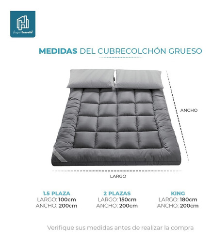 Imagen 2 de 7 de Cubrecolchón Acolchado Ultragrueso / King