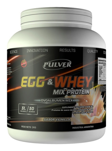 Proteina Mixta Leche Whey + Egg Huevo Pulver 2 Kg Sin Tacc