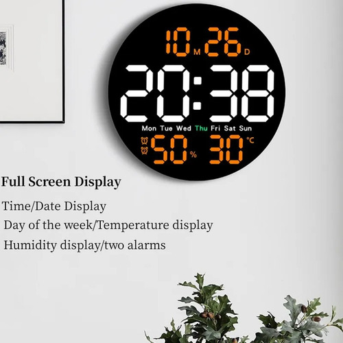 Reloj De Pared Silencioso Led Digital Simple De 10 Pulgadas