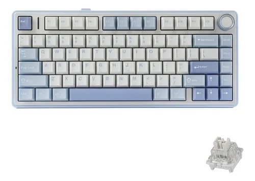 Teclado Aula F75 Sem Fio Mecânico Tri Mode Hot Swap Cor de teclad...