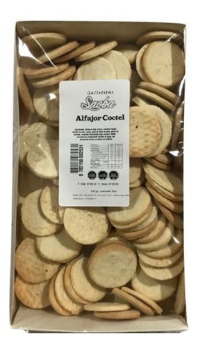 Galletas De Cóctel Para Alfajor Saoba 450 Gr +100 Unidades*