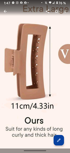Jgo De 4 Pinzas Cuadradas Grandes Para El Cabello
