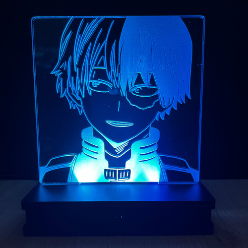 Lampara Led 3d Rgb Holograma Anime Todoroki My Hero Academia