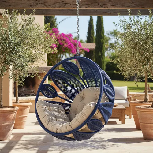 Balanço Petala Suspenso Corda Alumínio Jardim Varanda