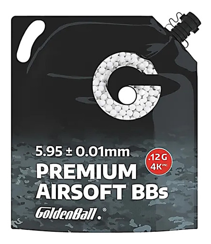 Imagen 1 de 10 de Balines Airsoft Premium Bbs 6 Mm X4000 0,12 Gr Goldenball