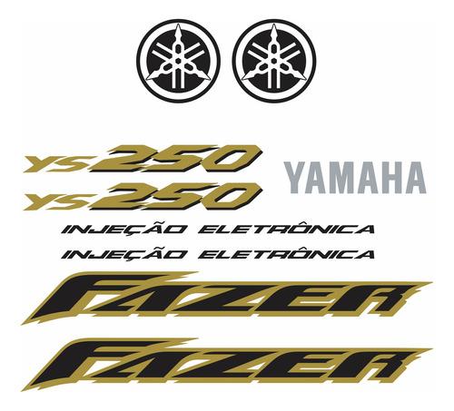 Kit Adesivos Yamaha Fazer 250 2007 Vermelha 10190