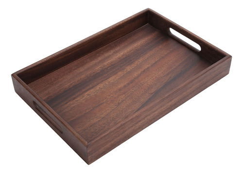 Bandeja De Té Rectangular De Madera Con Ranuras Para Servir
