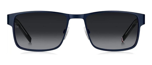 Óculos De Sol Tommy Hilfiger Masculino Retangular Azul Cinza