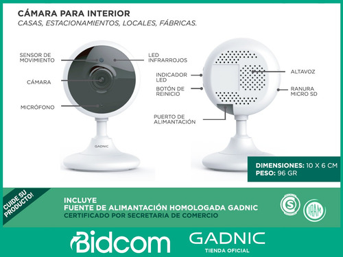 Imagen 7 de 10 de Cámaras De Seguridad Gadnic X2 Full Hd Interior Wifi App