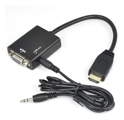 Conversor Adaptador Hdmi A Vga Con Audio 1080 Full Hd