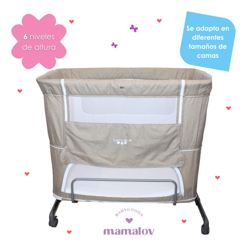 Colecho Cuna Moisés Para Bebé 2 Niveles Confety P965m Beige