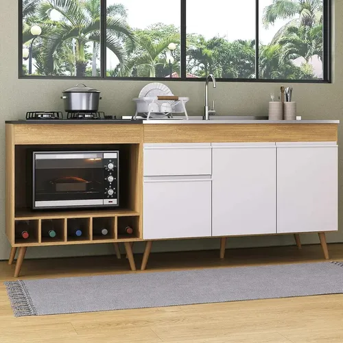 Kit Balcão Cozinha Para Pia E Cooktop Veneza Multimóveis