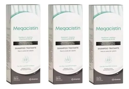 Megacistin Shampoo Anticaida Fortalecedor X 200 Ml X3