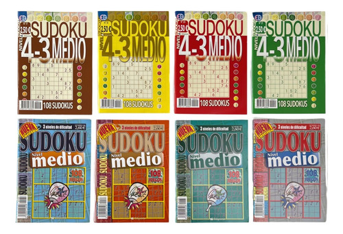 Sudoku Nivel Medio Edigrama Paquete 8 Revistas