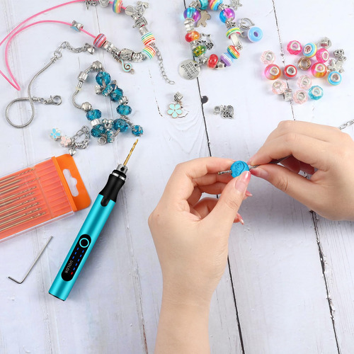 Mini Taladro Inalámbrico Recargable Con 10 Brocas Pequeñas Mini Bolígrafo Azul Frecuencia