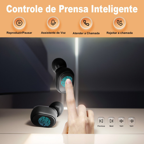 Fone De Ouvido Bluetooth 5.0 Par Sem Fio Duplo
